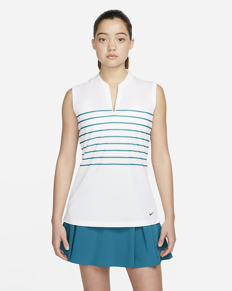 Nike Dri FIT Victory Women s Sleeveless Striped Golf Polo. Nike